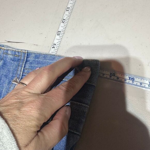 Vintage 80s Gitano Double Belted Denim Skirt Size 11/12 Made in Hong Kong - Picture 10 of 11